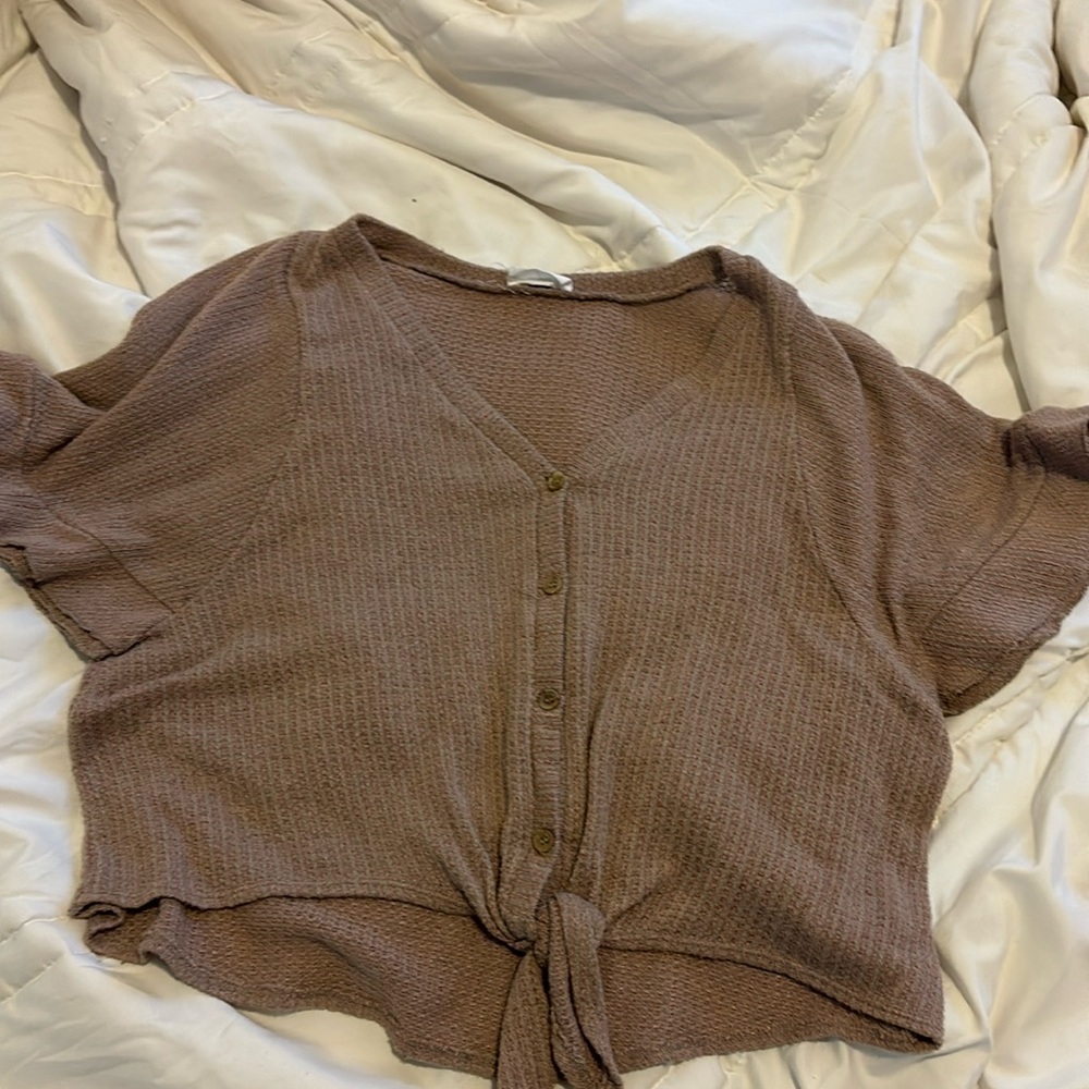 Loose Brown Button Down Shirt